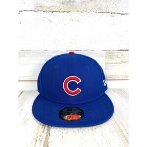 New Era 59Fifty Mens 7 1/8 Chicago Cubs Blue Authentic Collection MLB Cap NEW